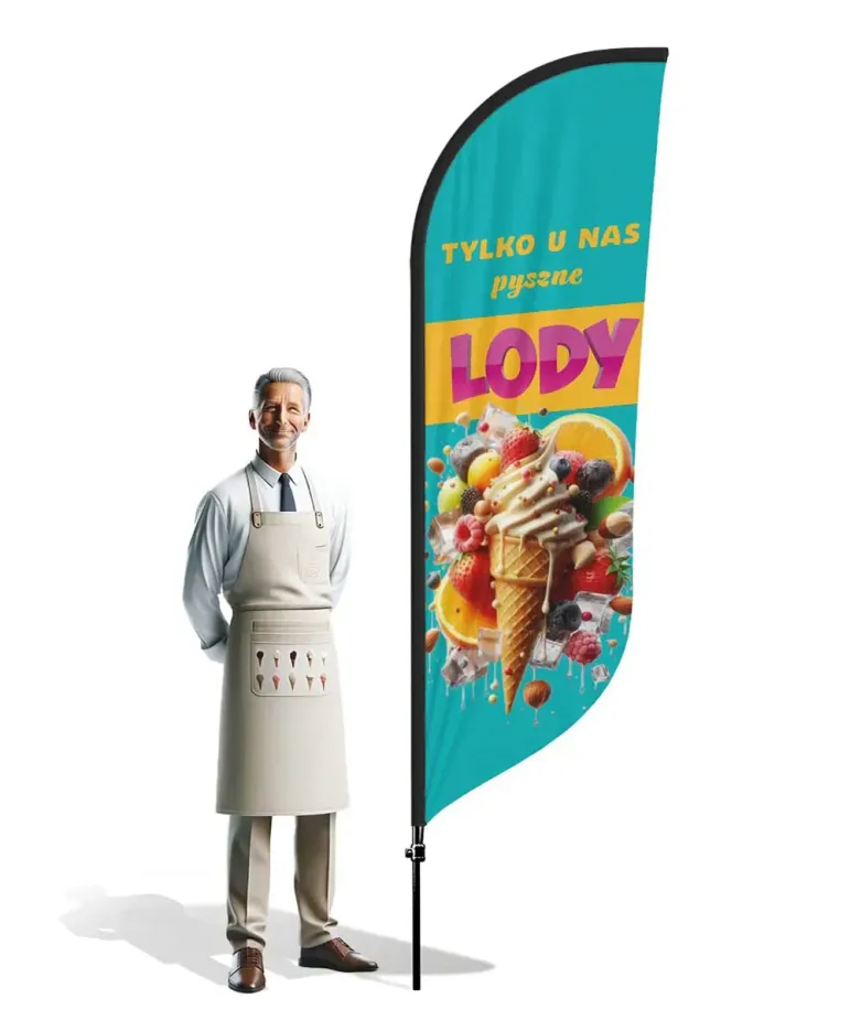 Glace n° 4 Drapeau à enrouleur Beachflag - PROflagi