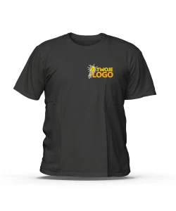 Bedrucktes schwarzes Firmen-T-Shirt
