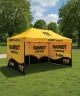 Chapiteau publicitaire 3x6 m avec motif imprimé