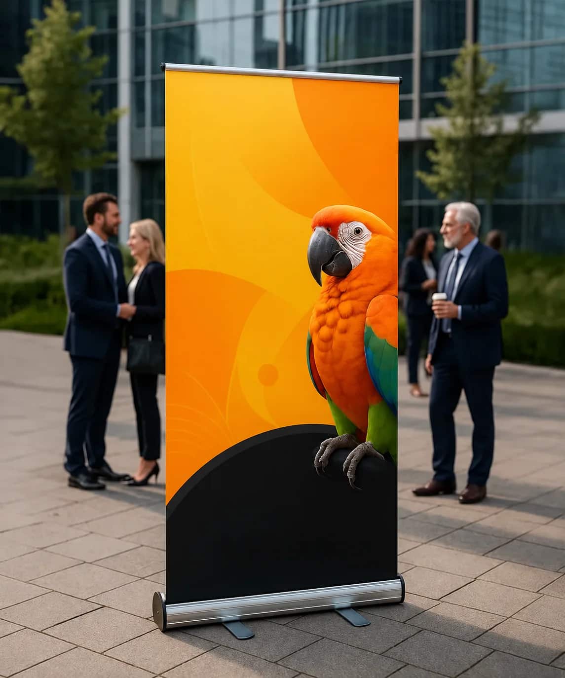 Premium advertising roll-up banner 100 × 200 cm with UV printing – Product image