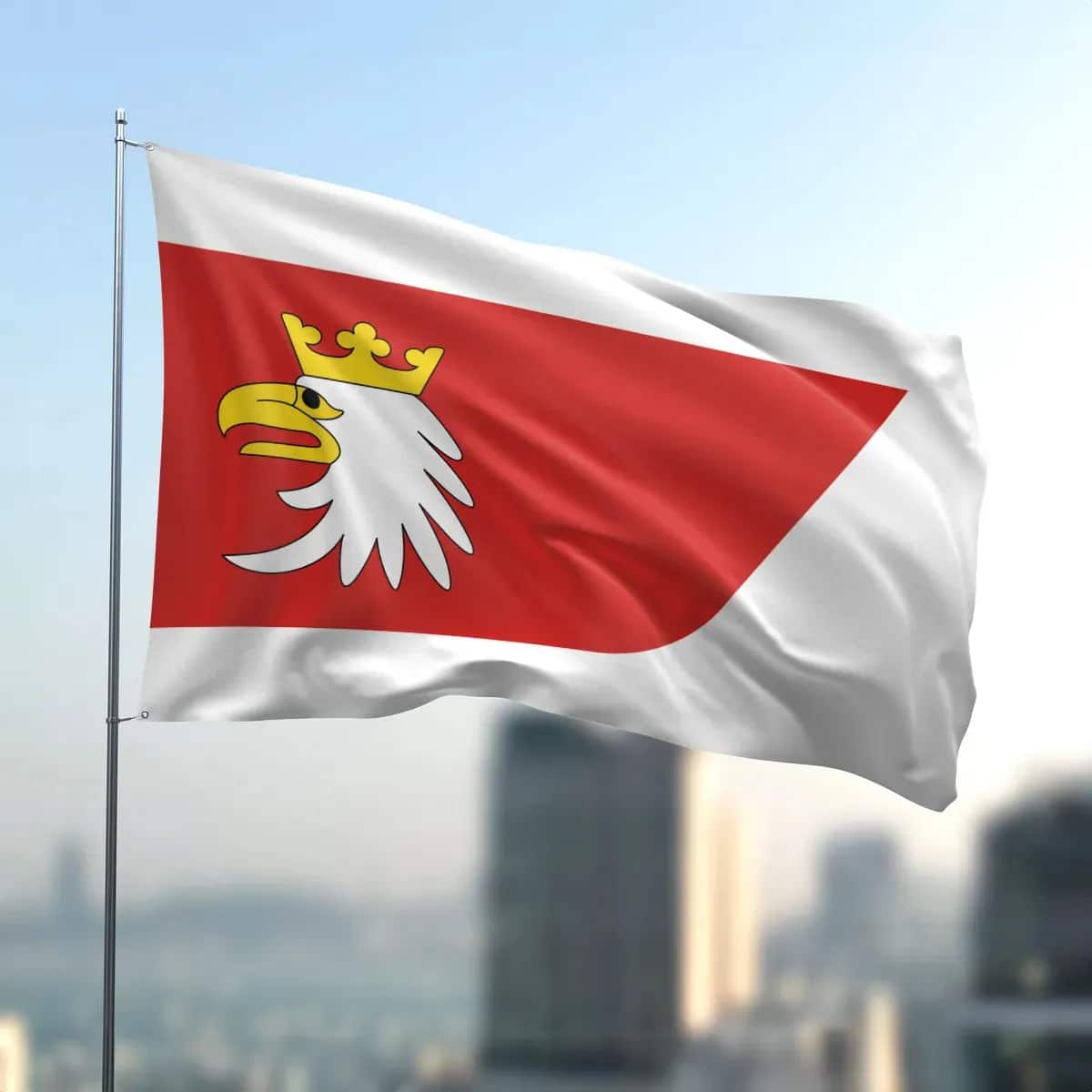 Flaga na wymiar - Województwo Warmińsko - Mazurskie – Zdjęcie produktu