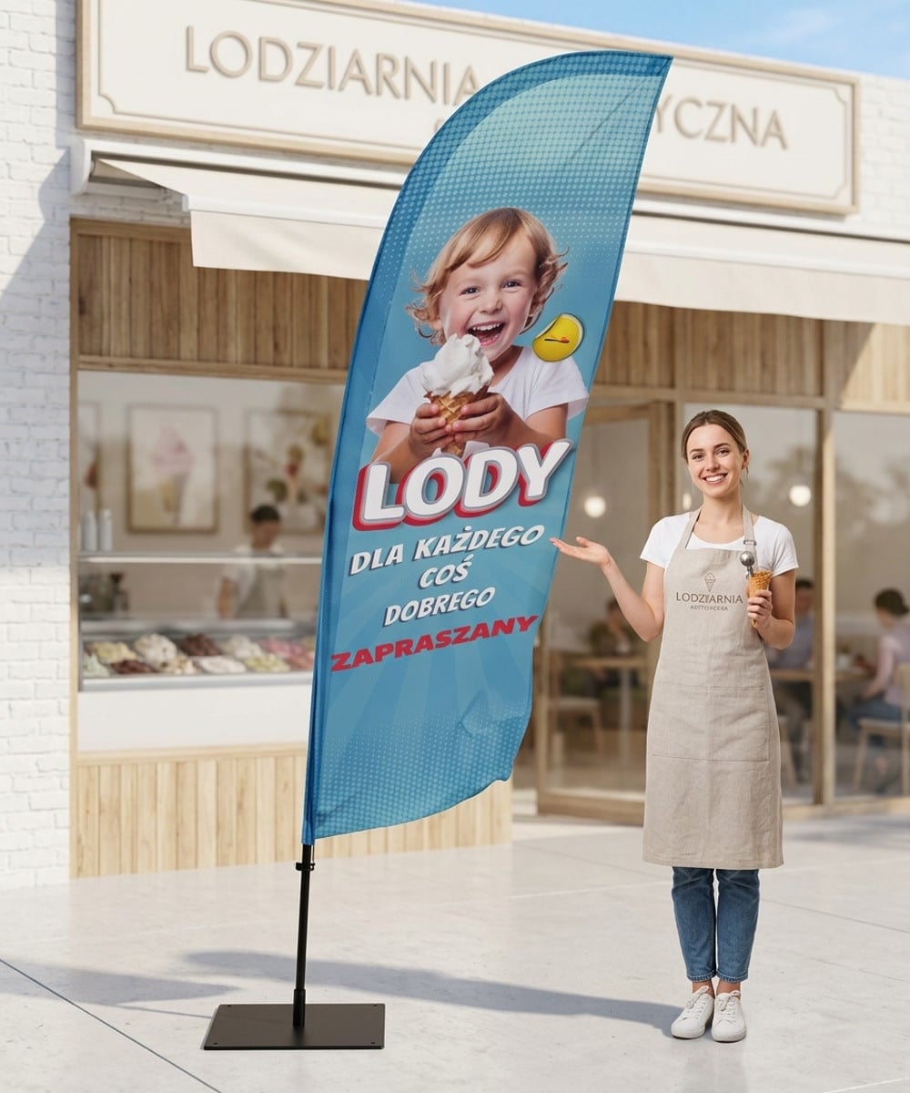 Lody nr 8 Beachflag Winder Flaga