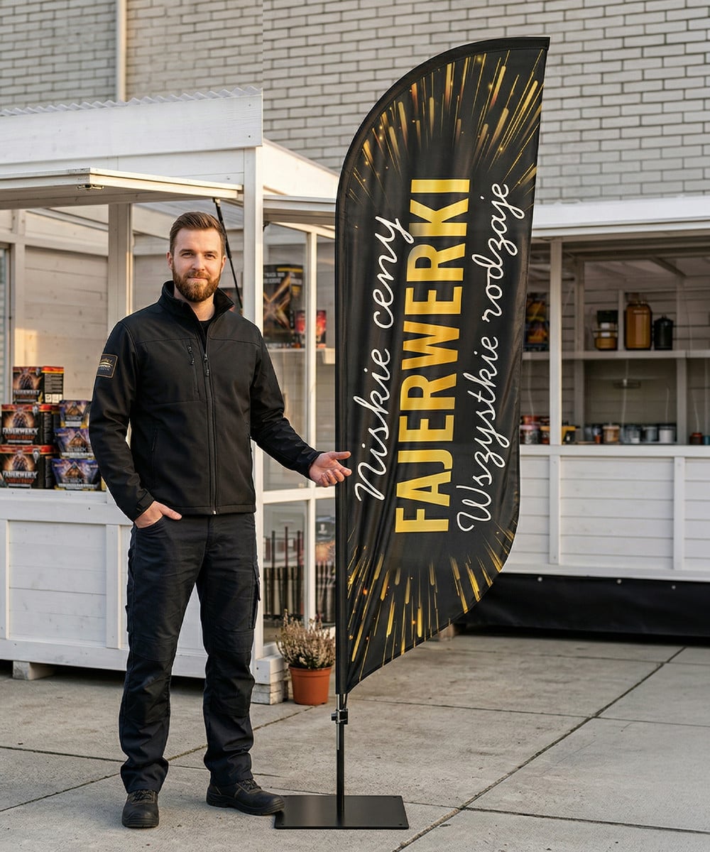 Fajerwerki reklama nr 3 Beachflag Winder Flaga