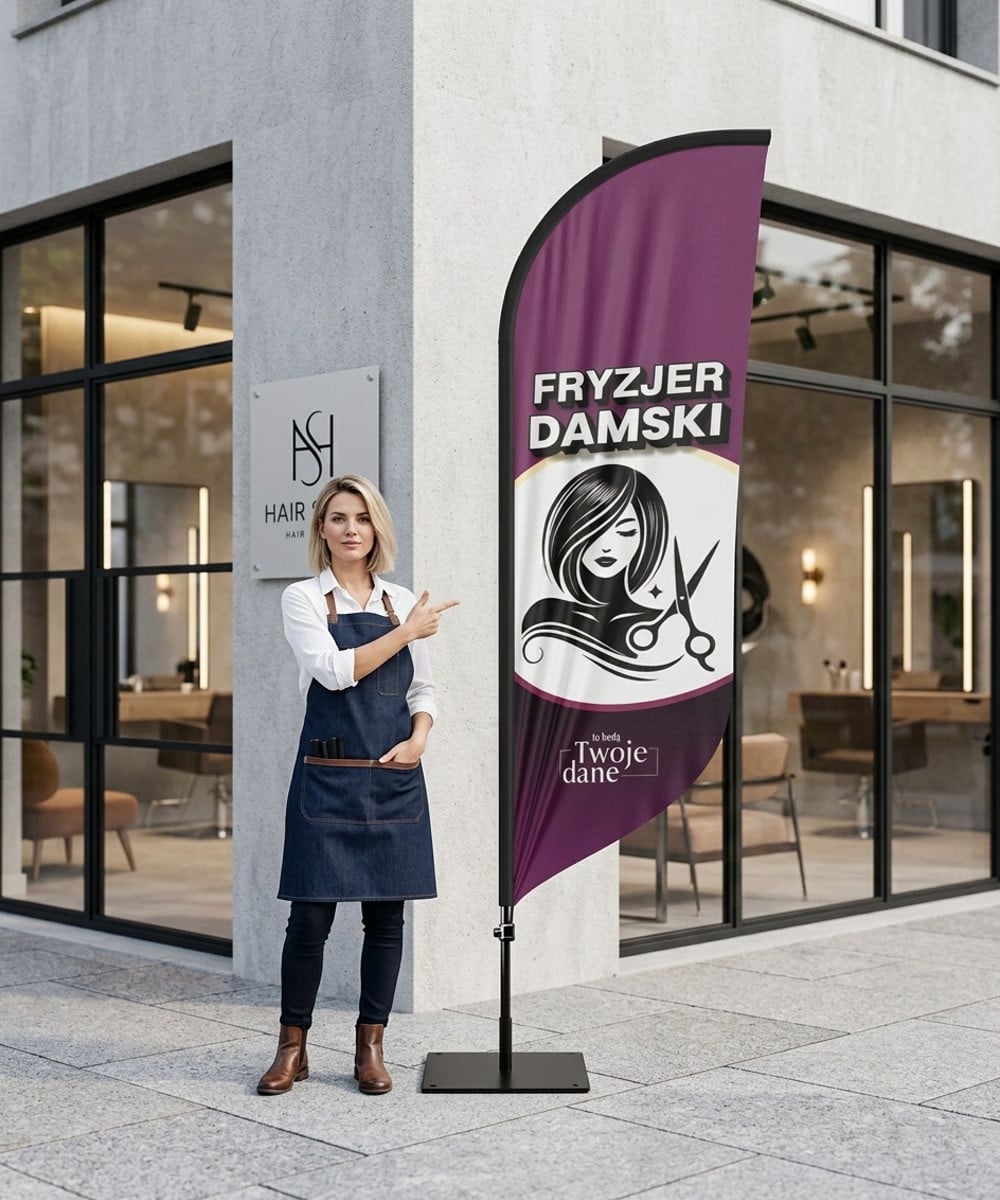 Winder Friseur Stil Nr. 12 - Werbefahne