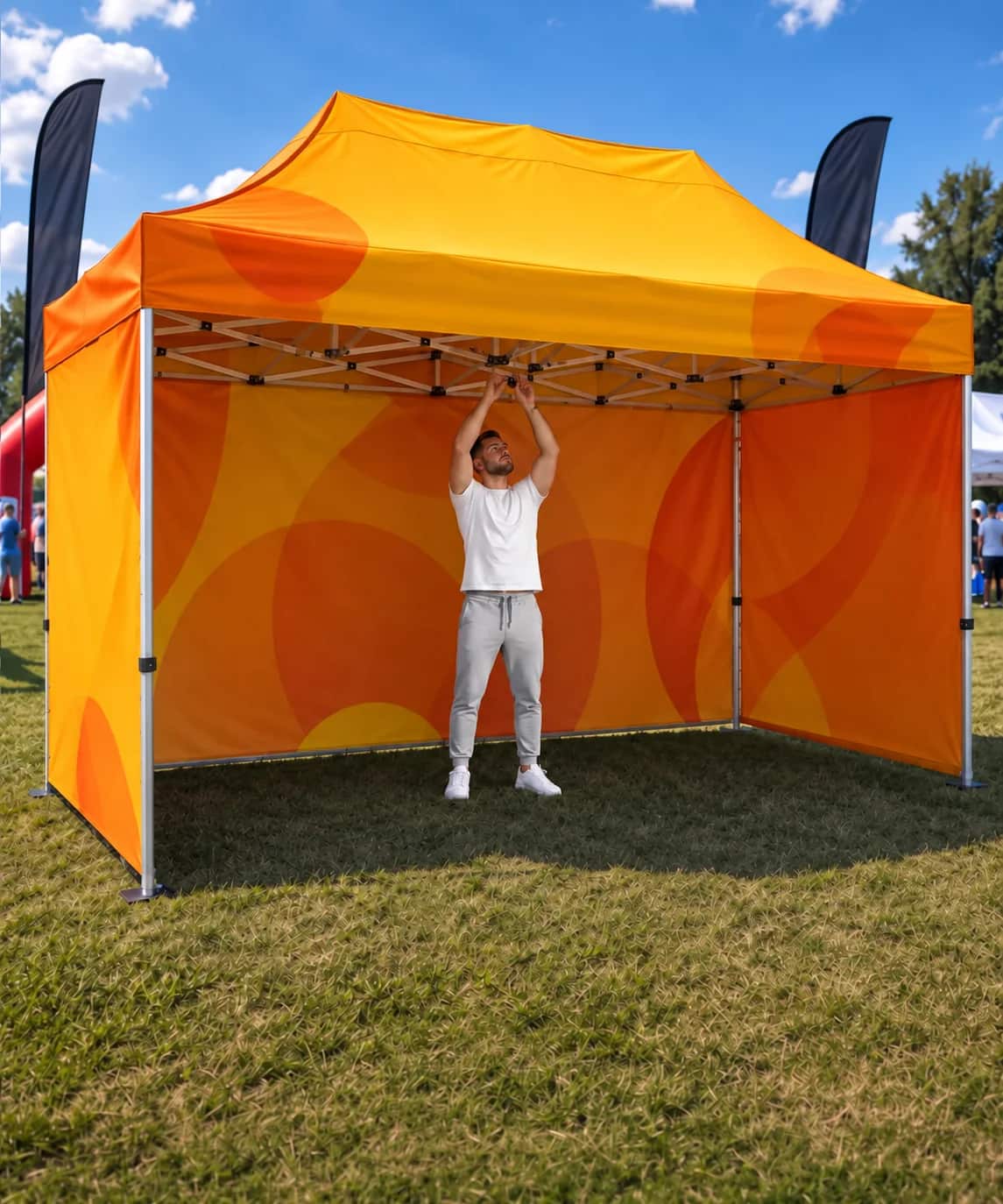 Werbezelt 3 × 4,5 m mit individuellem Druck – Produktbild