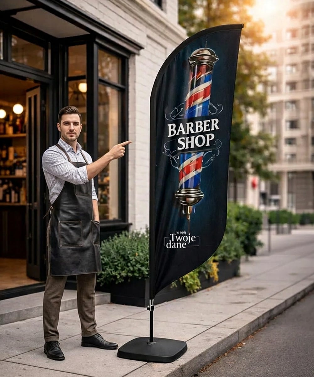 Barber Shop Nr. 12 Beachflag Winder Flag