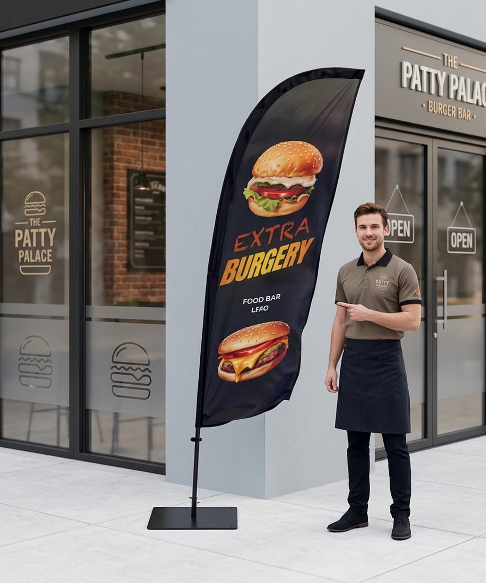 Hamburgery fast-food nr 1 Beachflag Winder Flaga