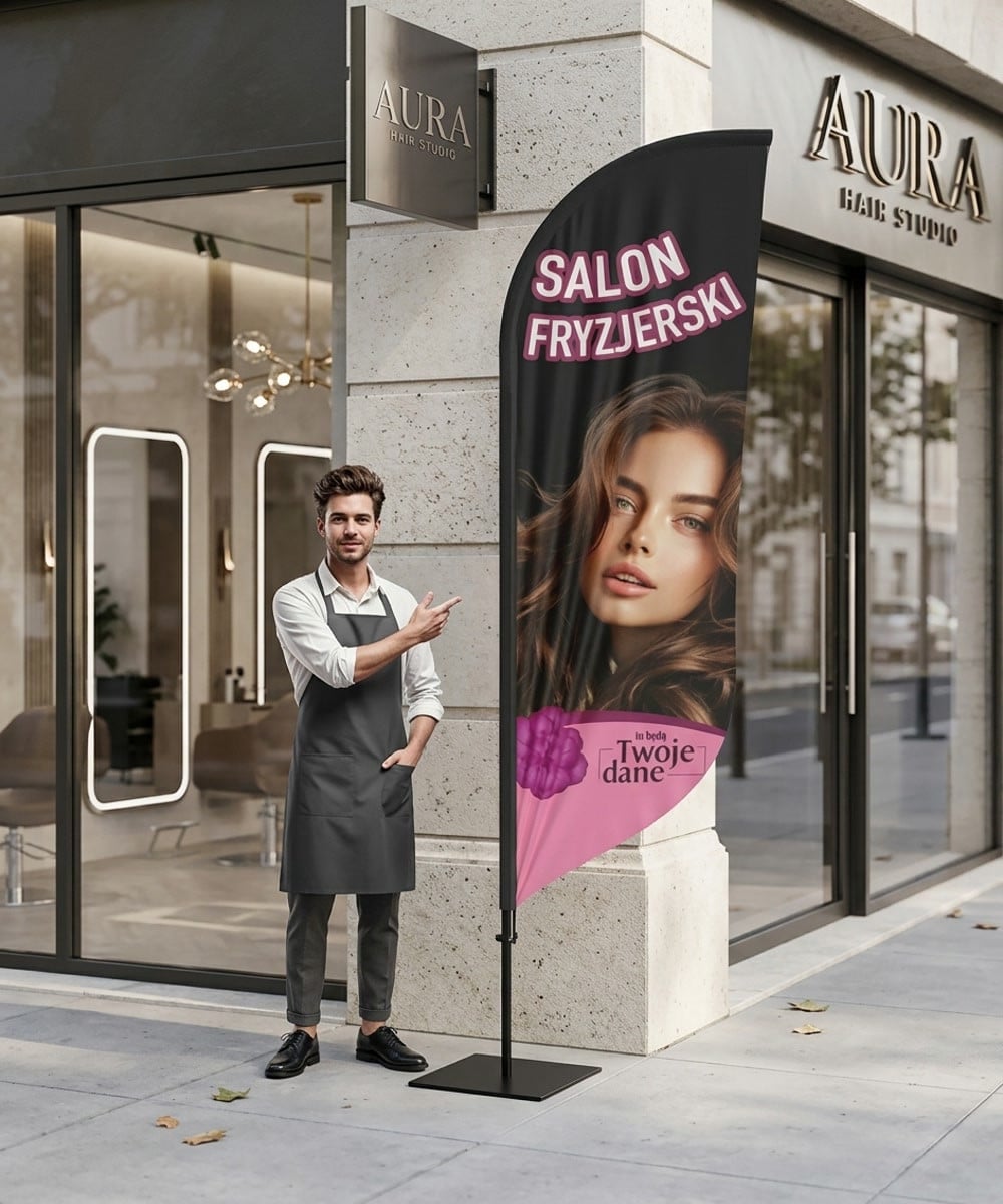 Winder Friseur Stil Nr. 8 - Werbefahne