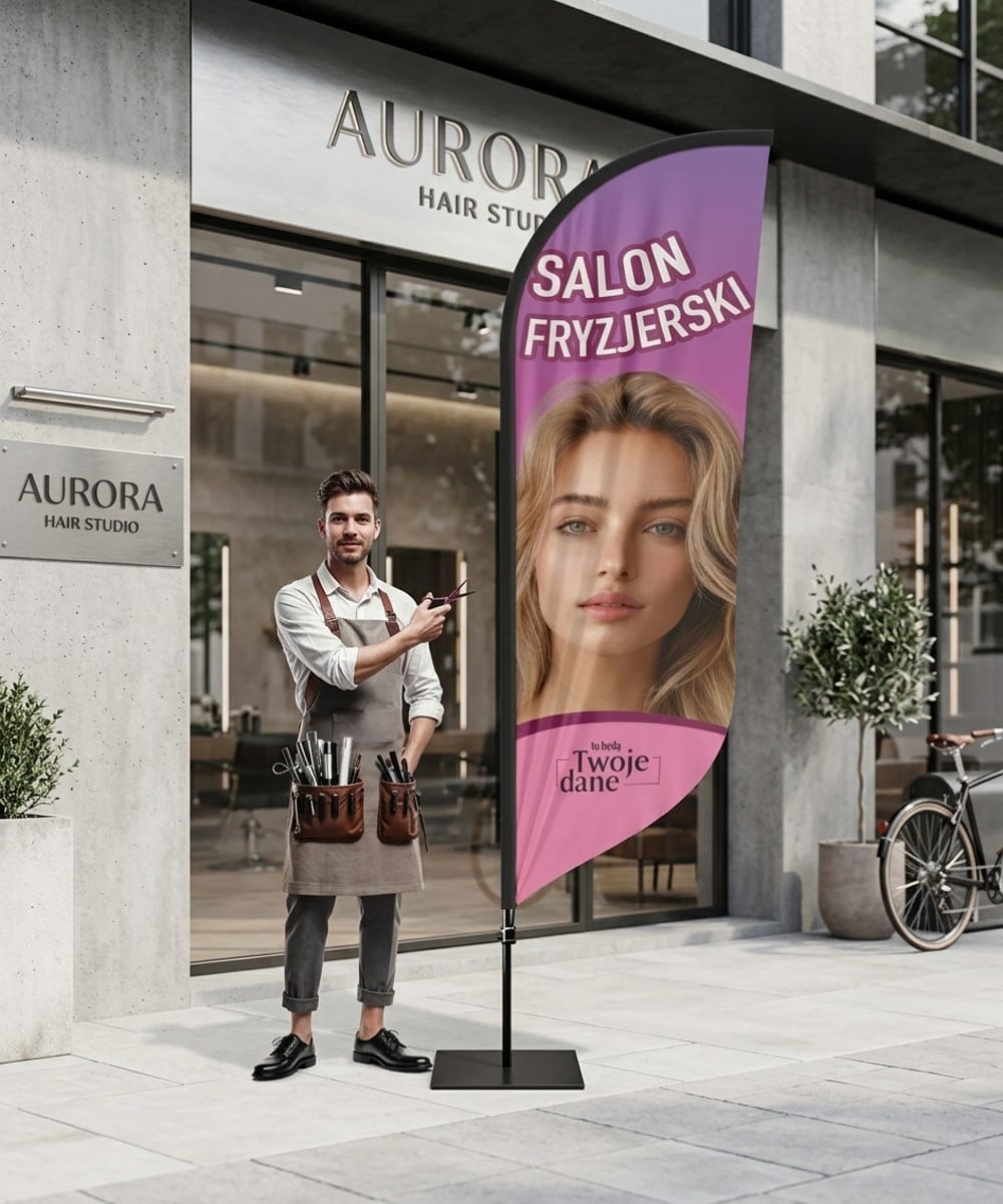 Winder Friseur Stil Nr. 6 - Werbefahne