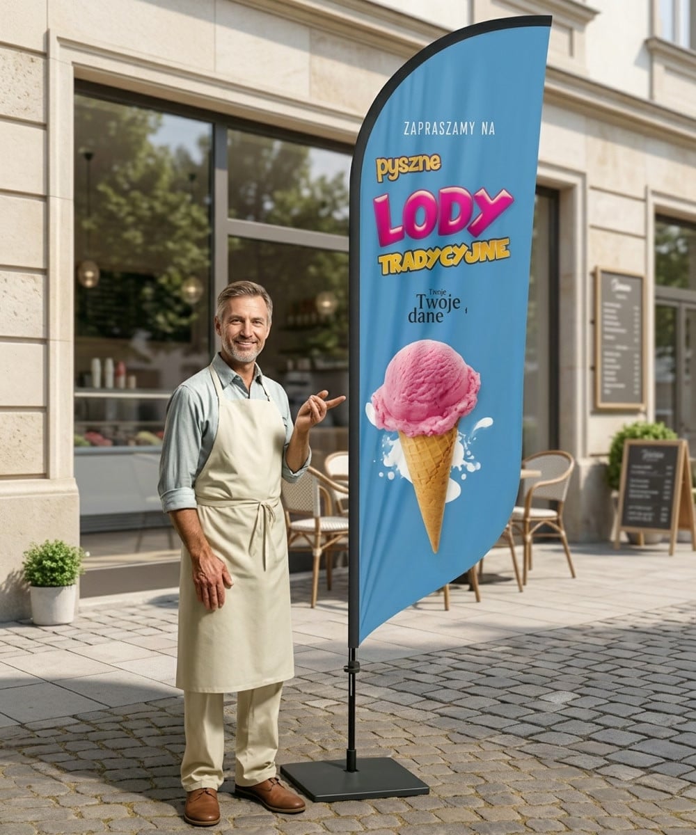 Lody nr 32 Beachflag Winder Flaga Reklama
