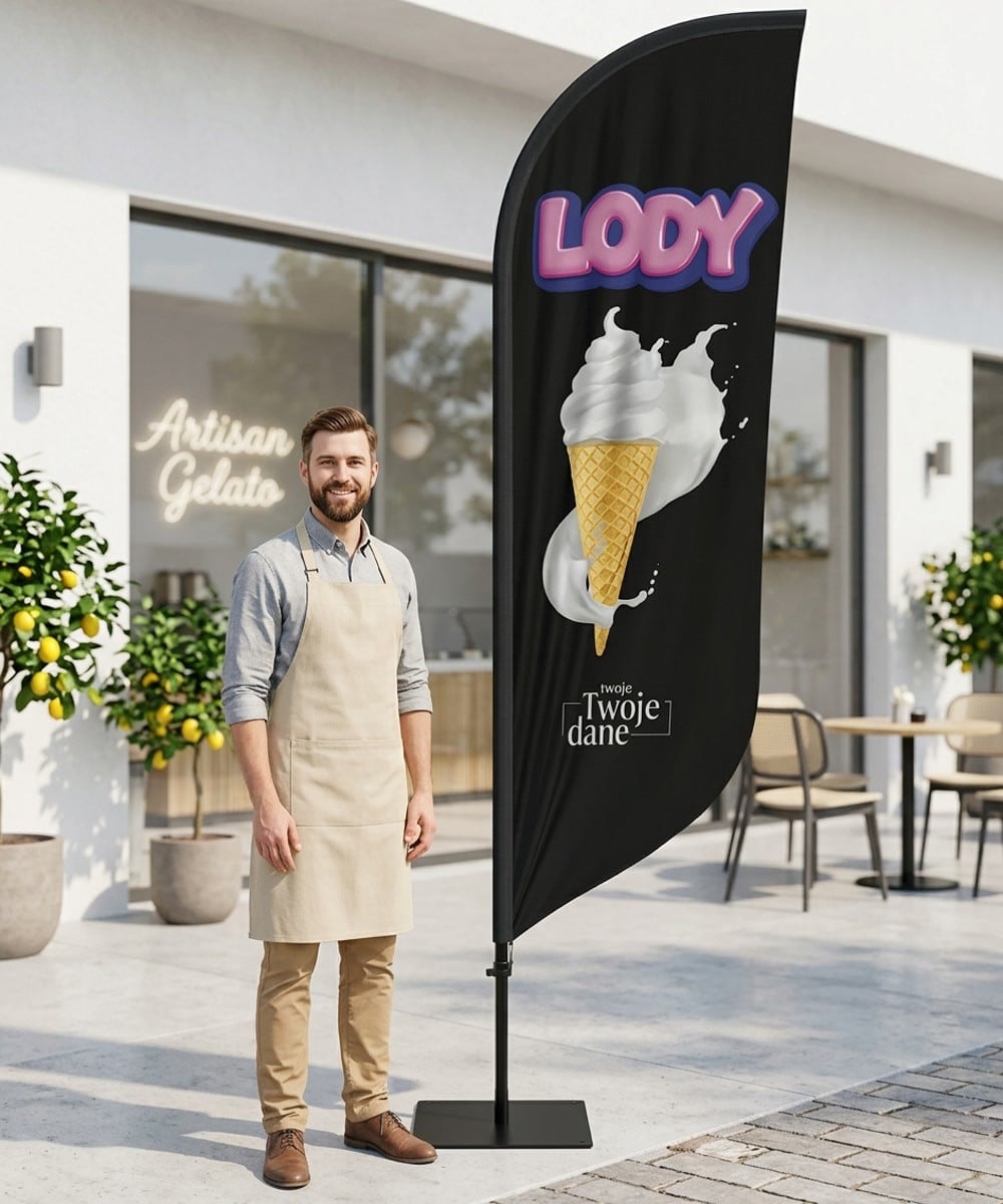 Lody nr 36 Beachflag Winder Flaga Reklama