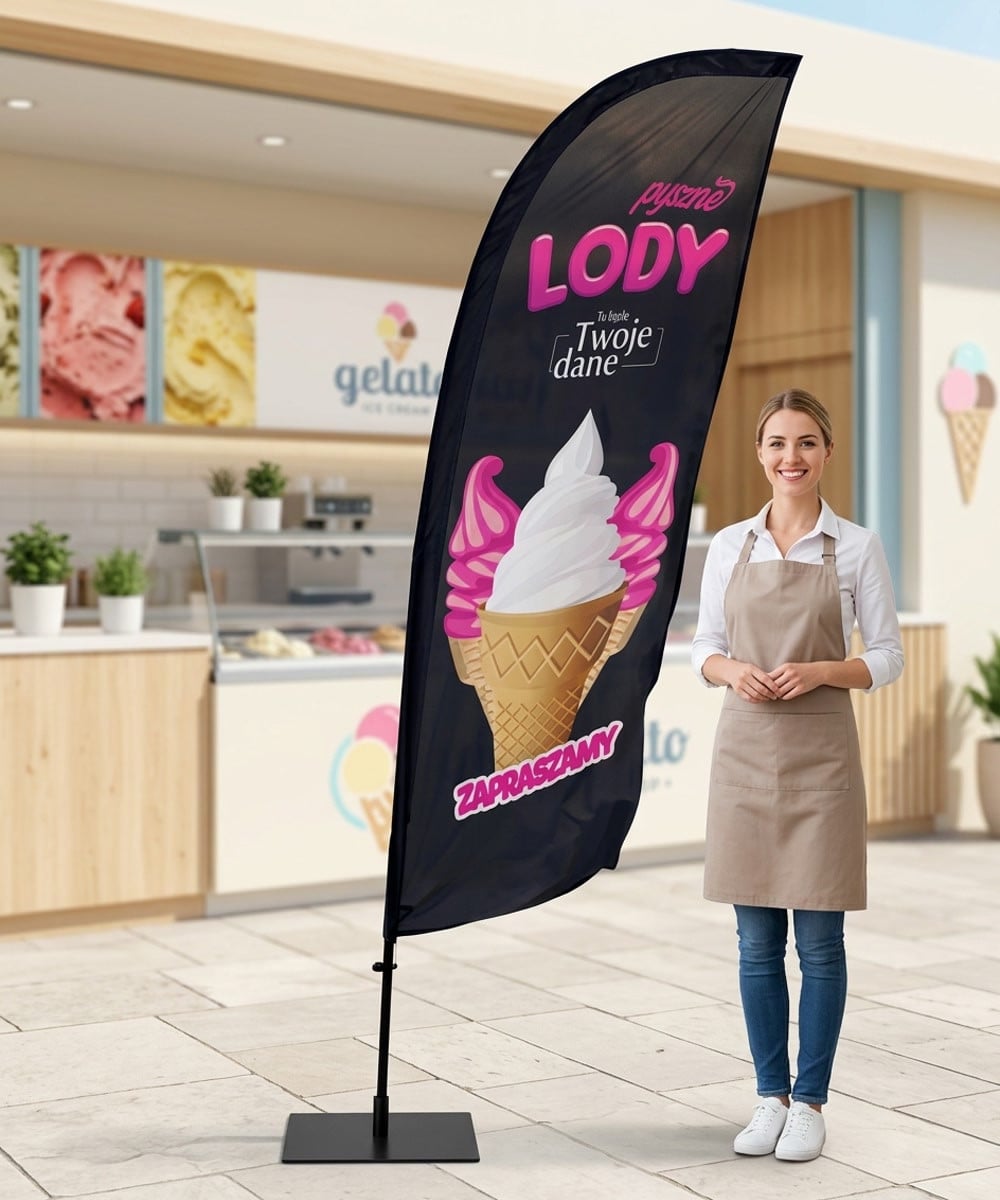 Lody nr 39 Beachflag Winder Flaga Reklama