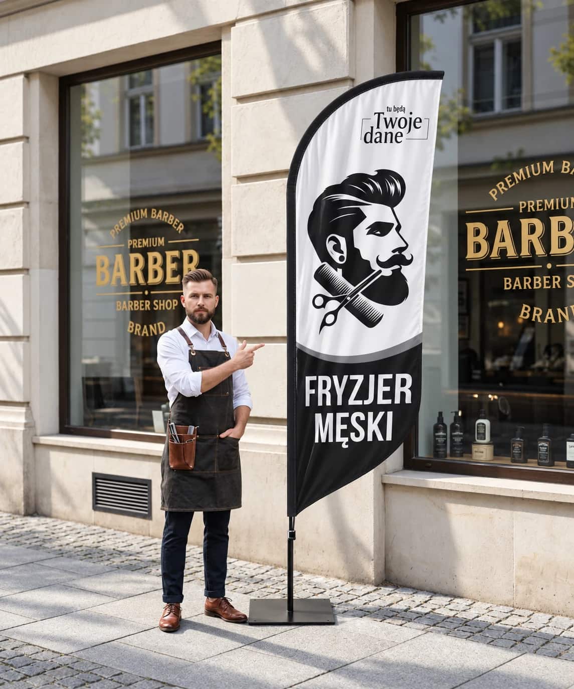 Beachflag Barbershop Style – Motiv 21 – Produktbild