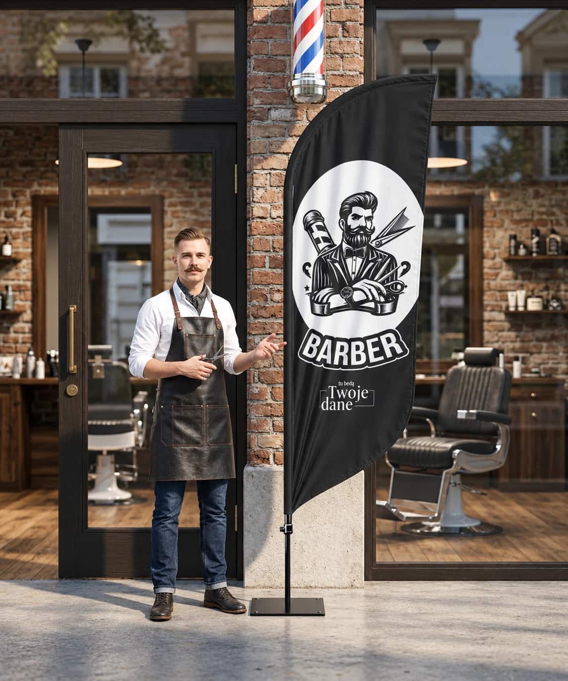 Beachflag Barbershop Style – Motiv 24 – Produktbild