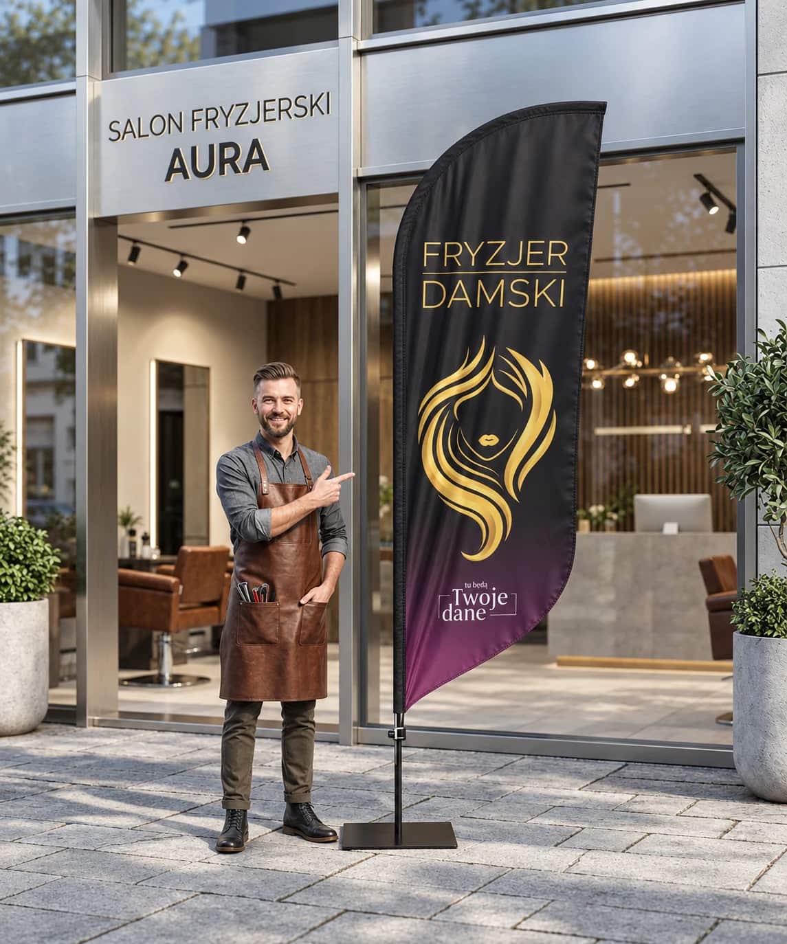 Beachflag Friseur Style – Motiv 10 – Produktbild