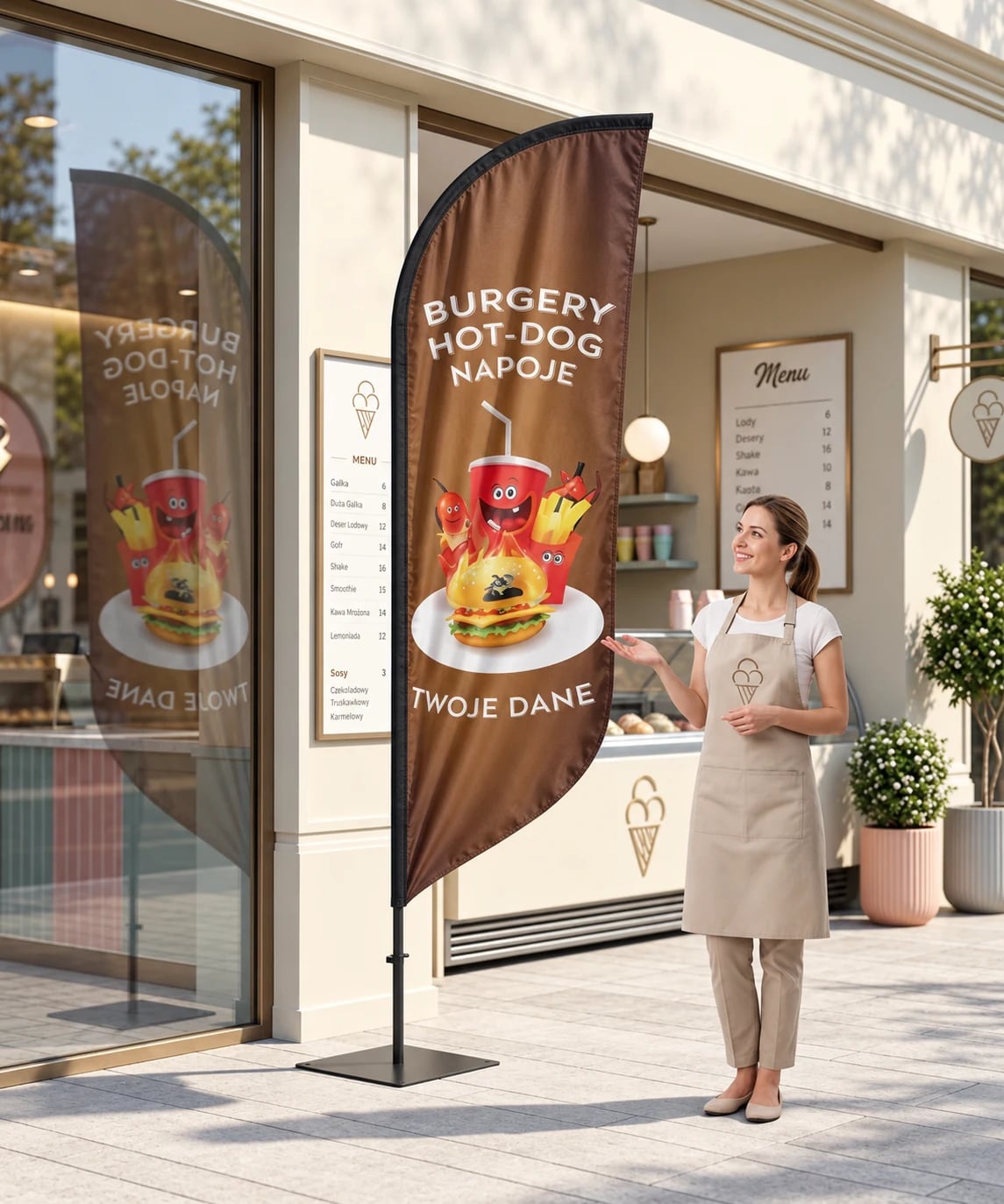 Lody Fast food nr 42 Beachflag Winder Flaga