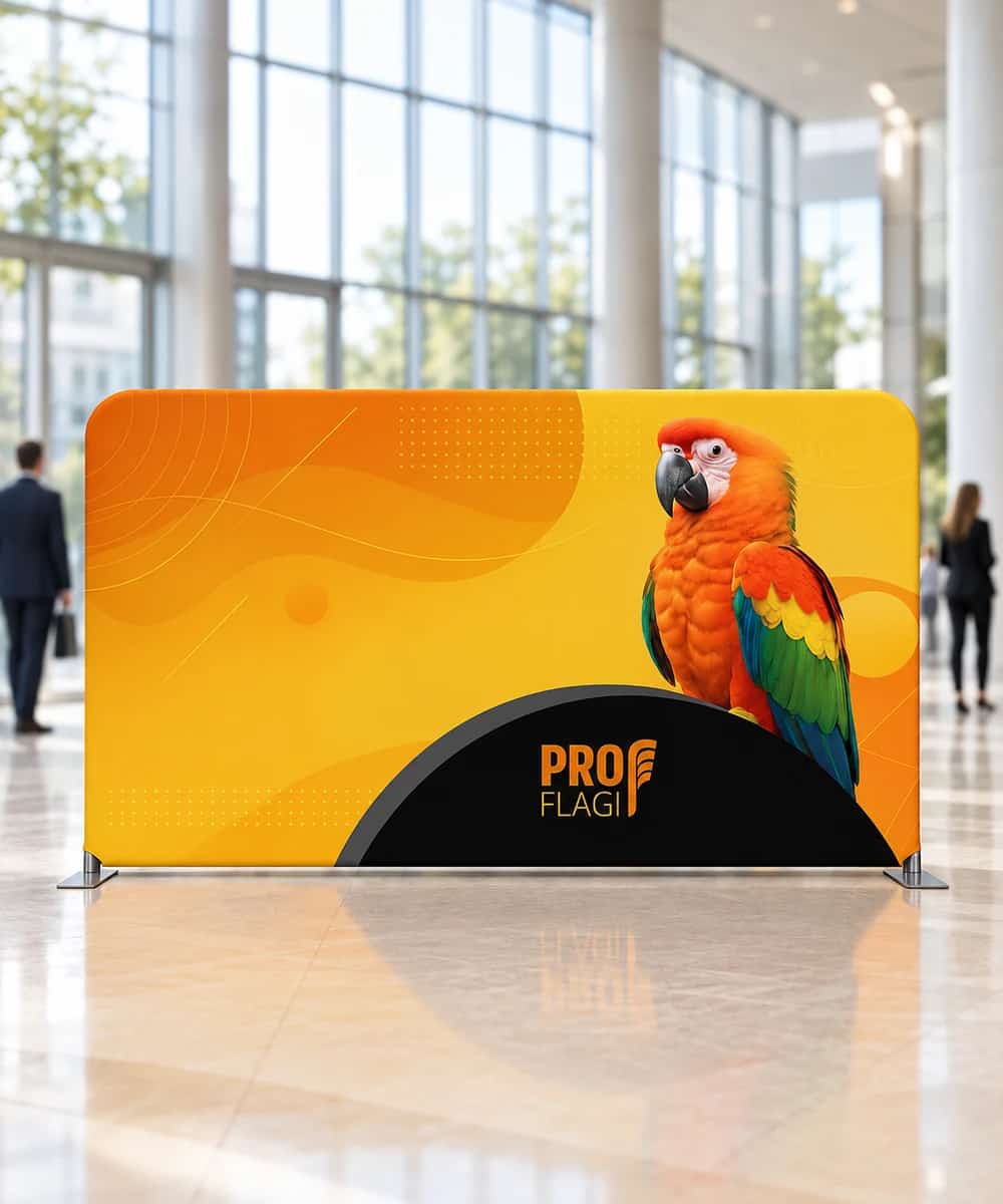 Rovná textilná reklamná stena 400 × 230 cm – Obrázok produktu